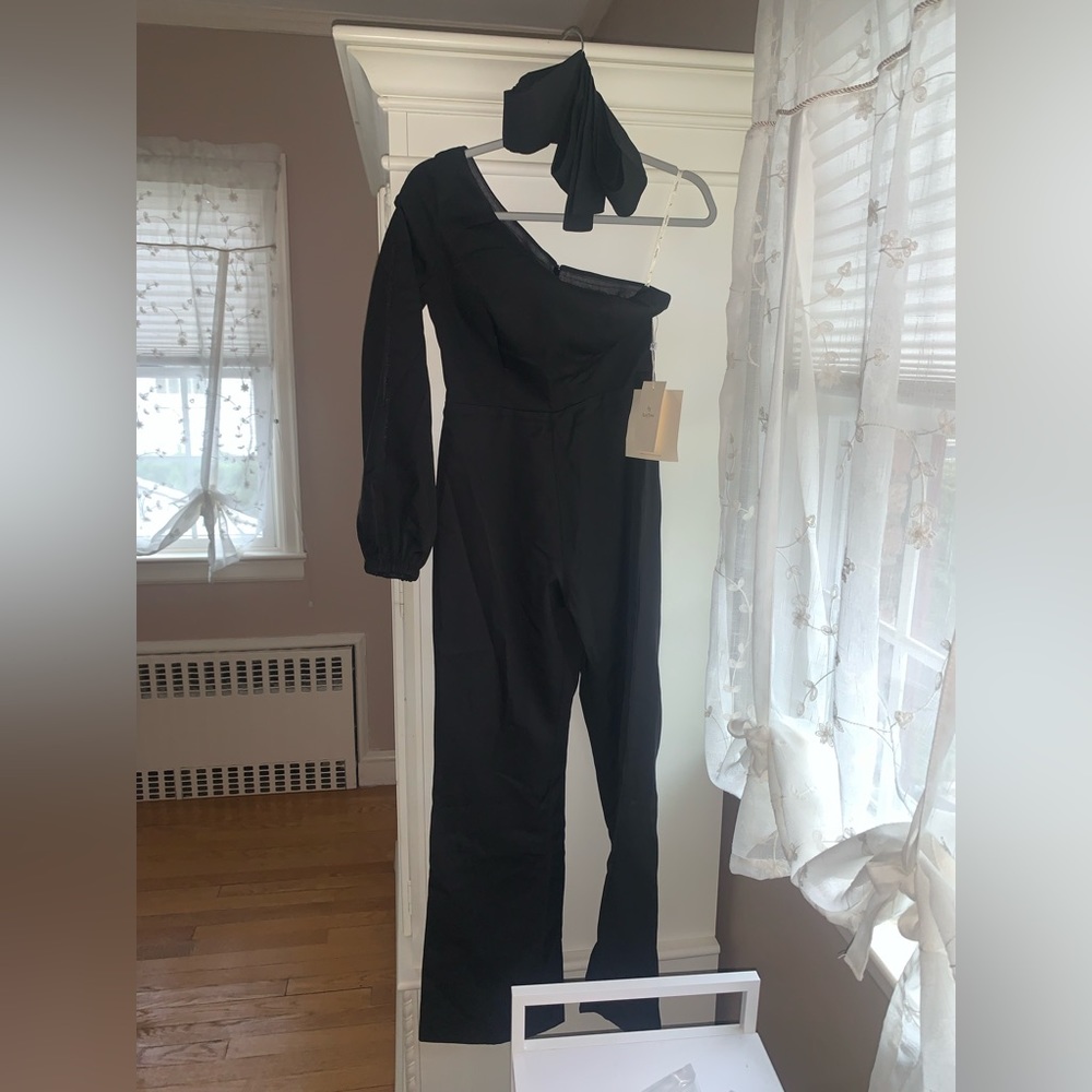 NEVER BEFORE WORN LAN TING ONE-SHOULDER JUMPSUIT